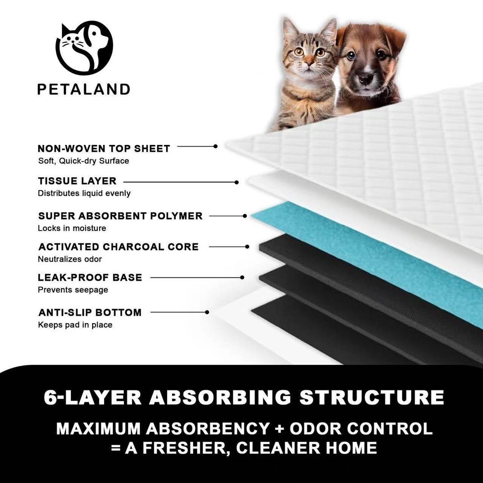 Petaland🐱🐶Charcoal 6-Layer Training Pads XL 30pc