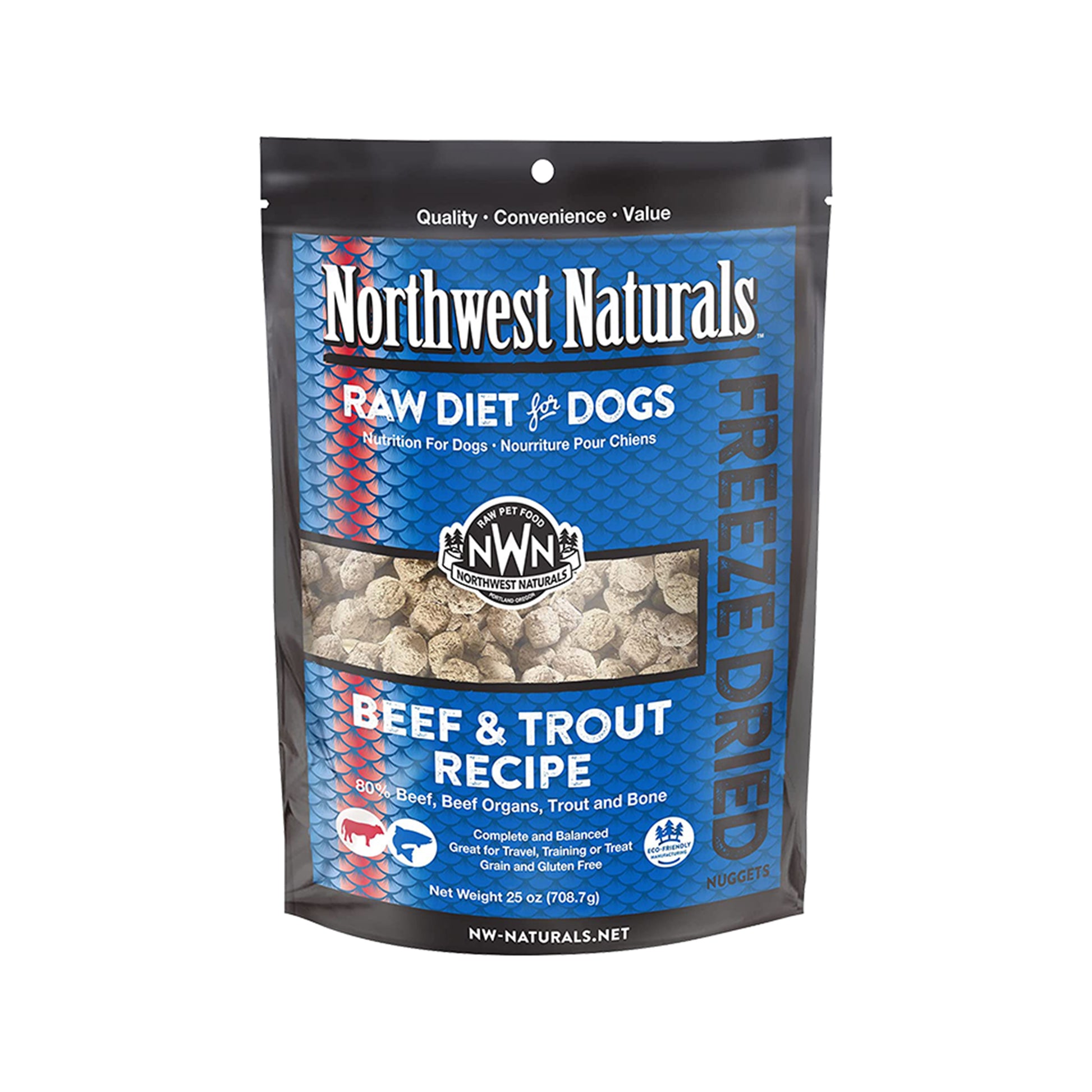 Northwest🐶Freeze Dried Nuggets Beef & Trout 25oz