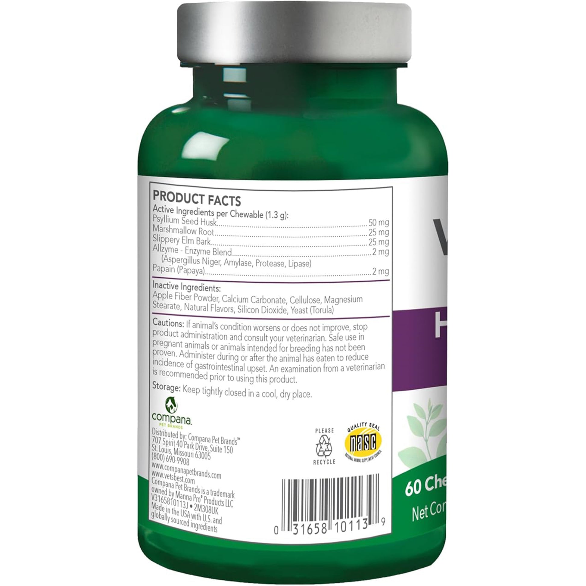 Vet's Best🐱Hairball Relief Digestive Aid Chicken Flavor Chewable Tablets 60ct