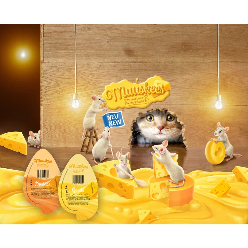 Muuske🐱Unique Mouse Shaped Cheese Snack Gouda & Cheddar Multipack