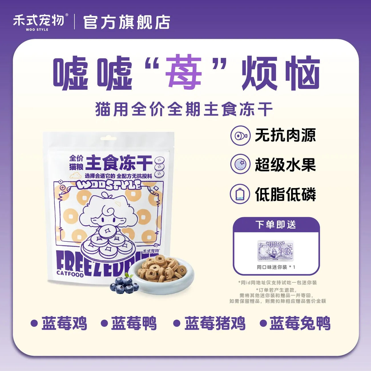 WooStyle🐱Classic Copper Coin - Blueberry Complete Freeze Dried Meal 100g