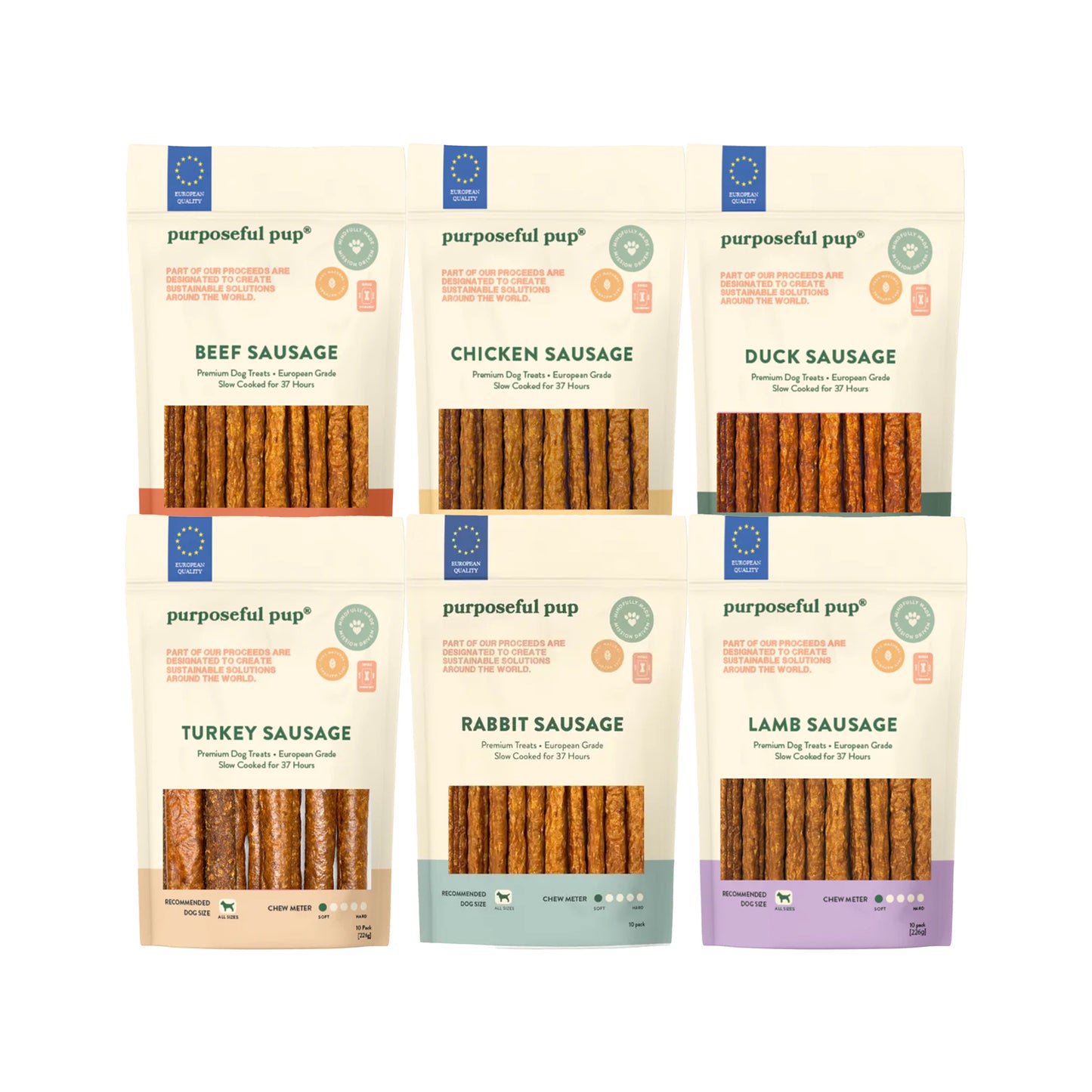 Purposeful Pup🐶Soft & Juicy Sausage Chew 10Pk
