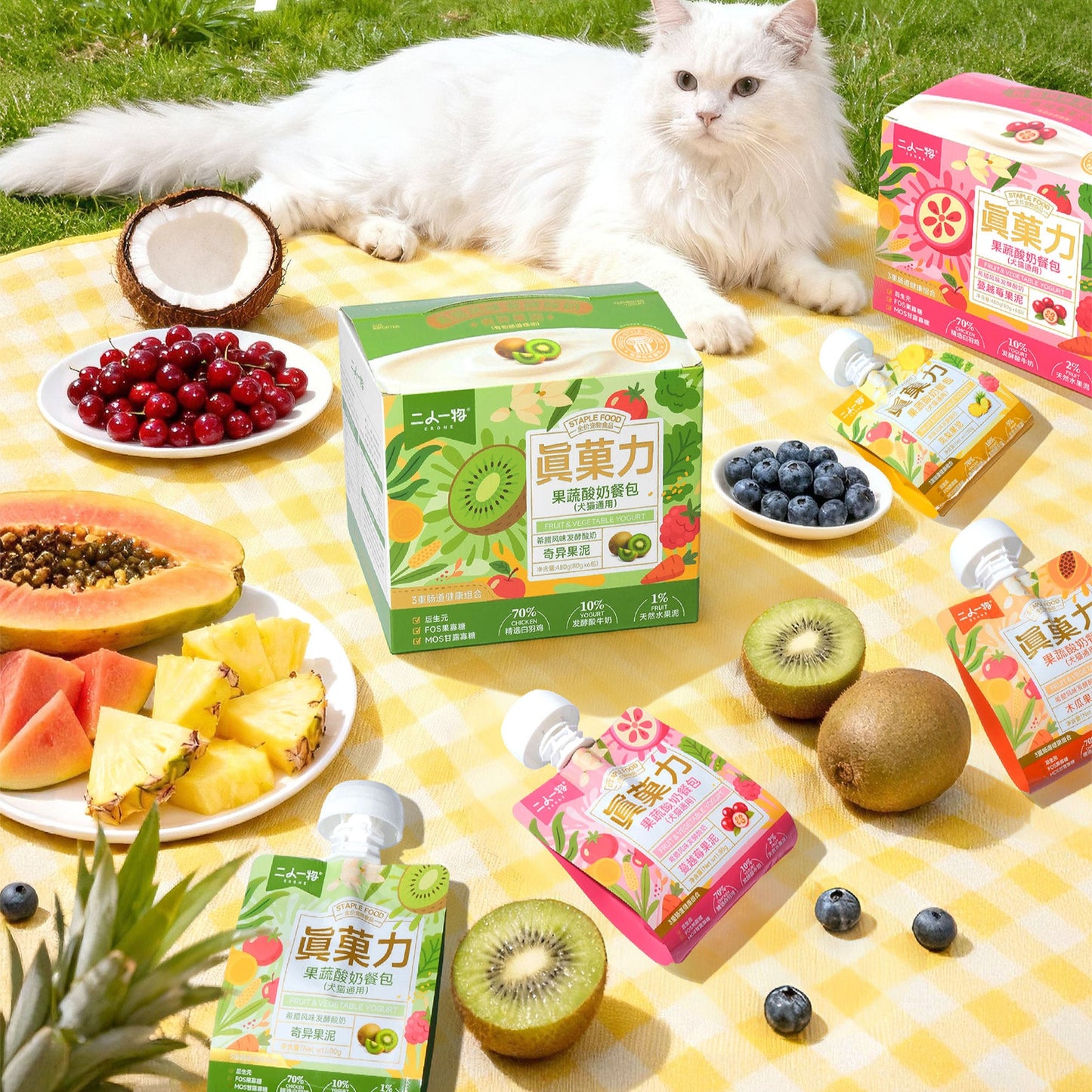 Erone🐱🐶Greek Yogurt & Fruit Chicken Complete Churu 80g