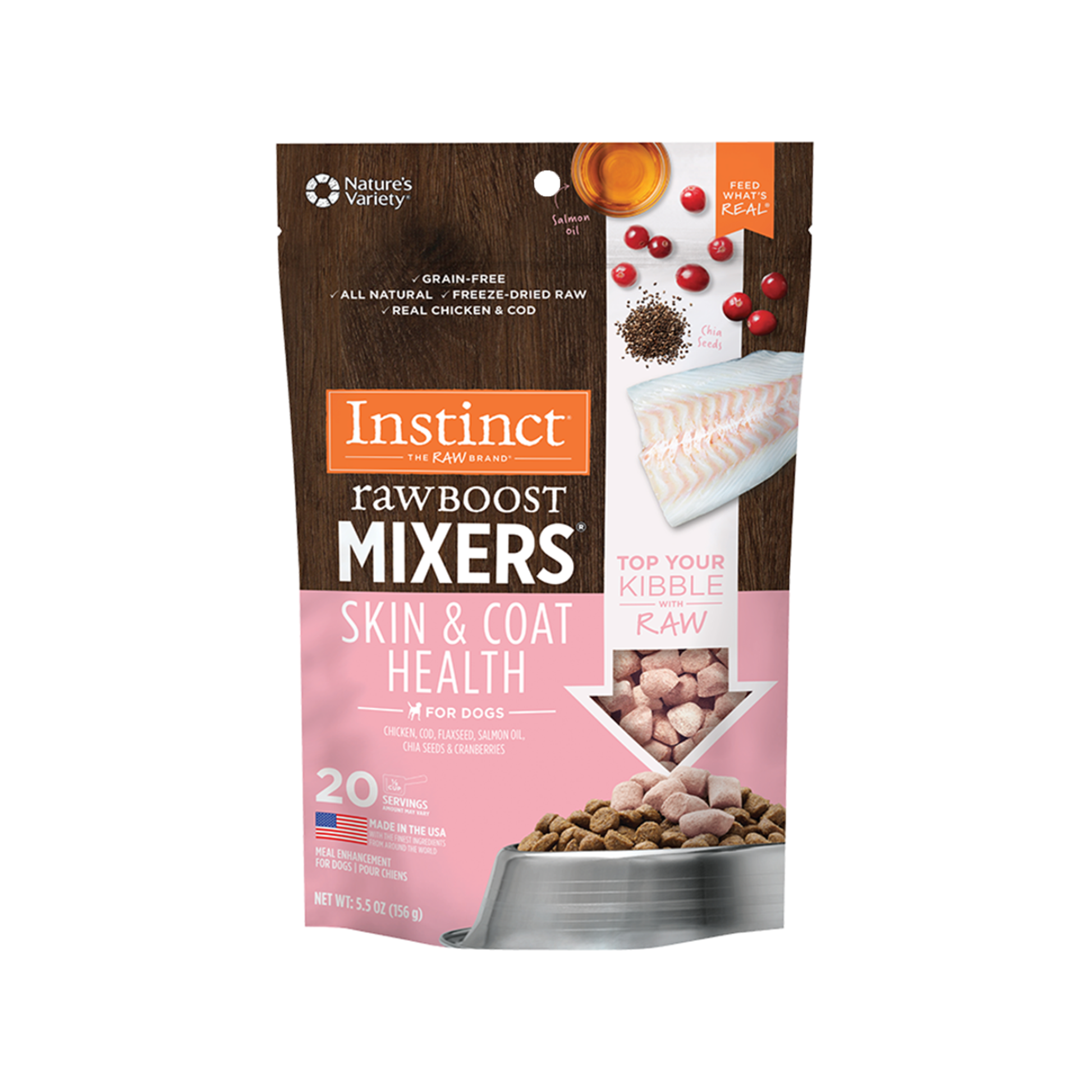 Instinct🐶Freeze Dried Raw Boost Mixers Skin & Coat Health
