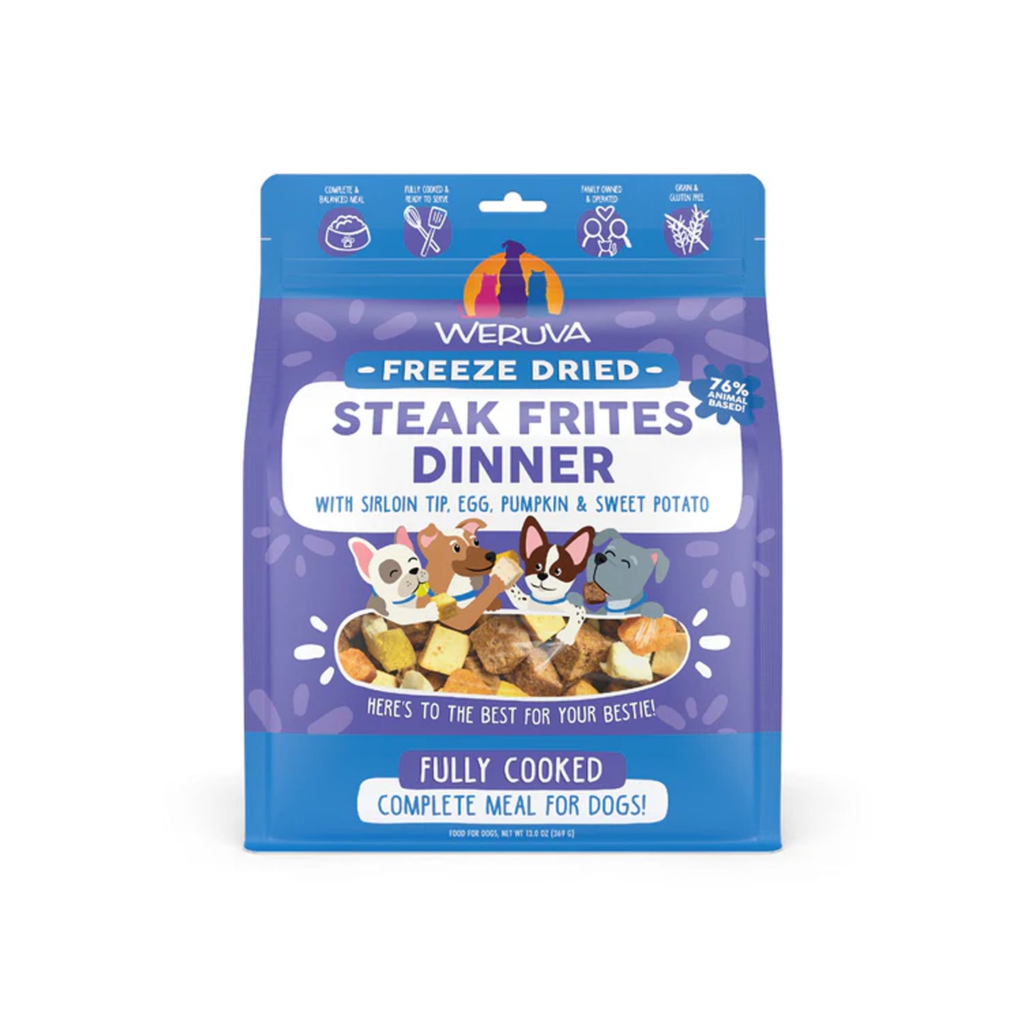 Weruva🐶Steak Frites Dinner Freeze Dried Gently Cooked Meal