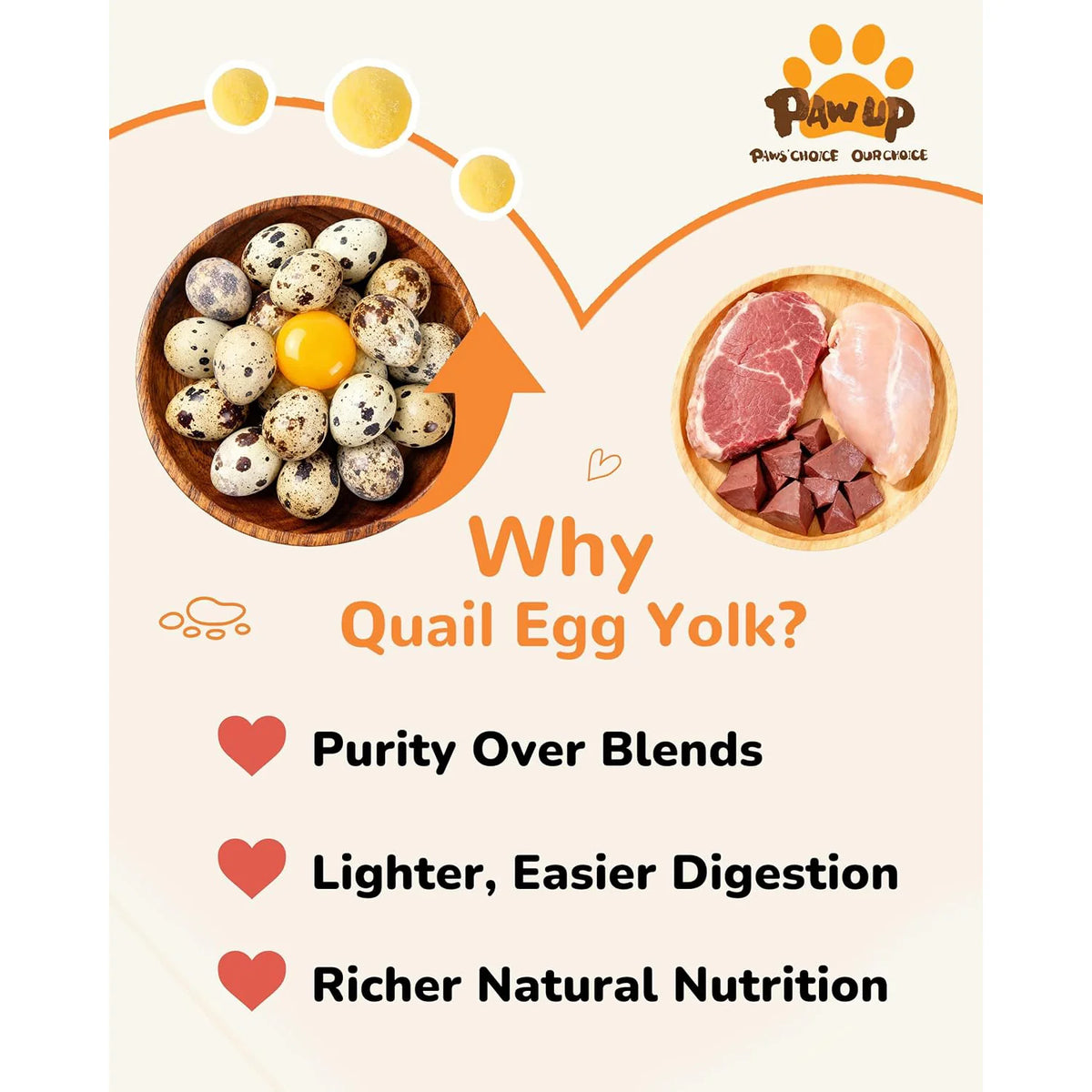 PawUp🐱🐶Freeze Dried Quail Egg Yolk 4.2oz