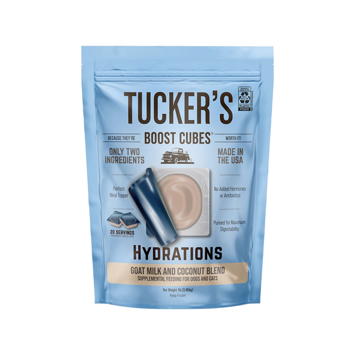 Tucker's🐱🐶Raw Frozen Boost Cube Hydrations Goat Milk & Coconut Blend 1lb