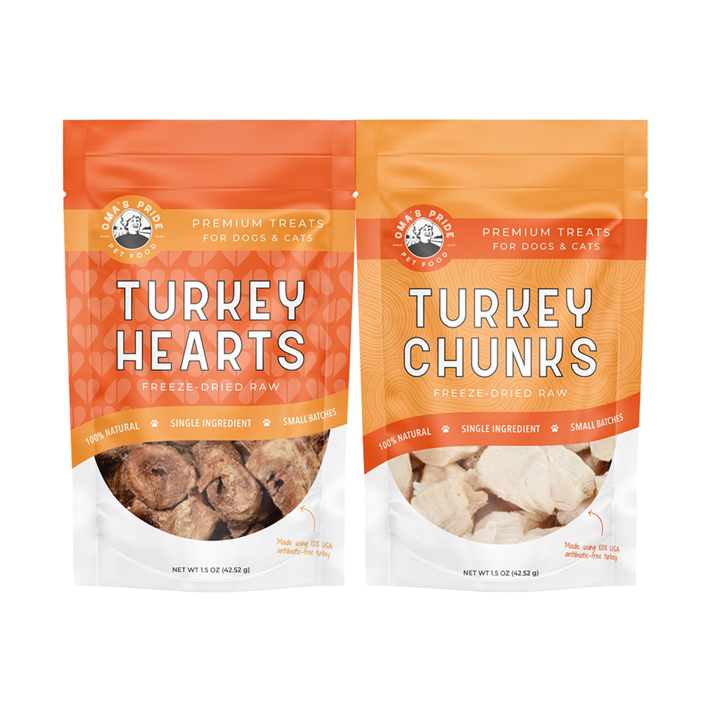 Oma's Pride🐱🐶Freeze Dried Turkey Treats 1.5oz