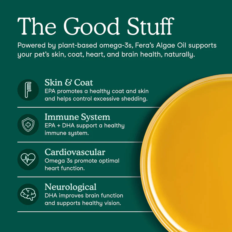 Fera Pets🐱🐶Algae Oil Omega-3, 6, 9 Liquid 8oz