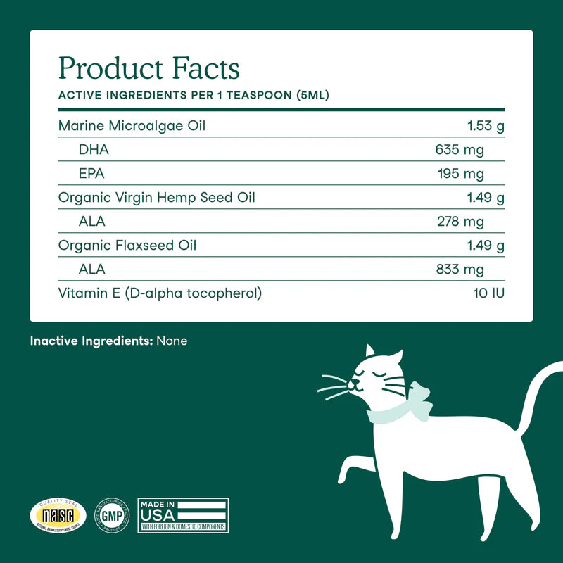 Fera Pets🐱🐶Algae Oil Omega-3, 6, 9 Liquid 8oz
