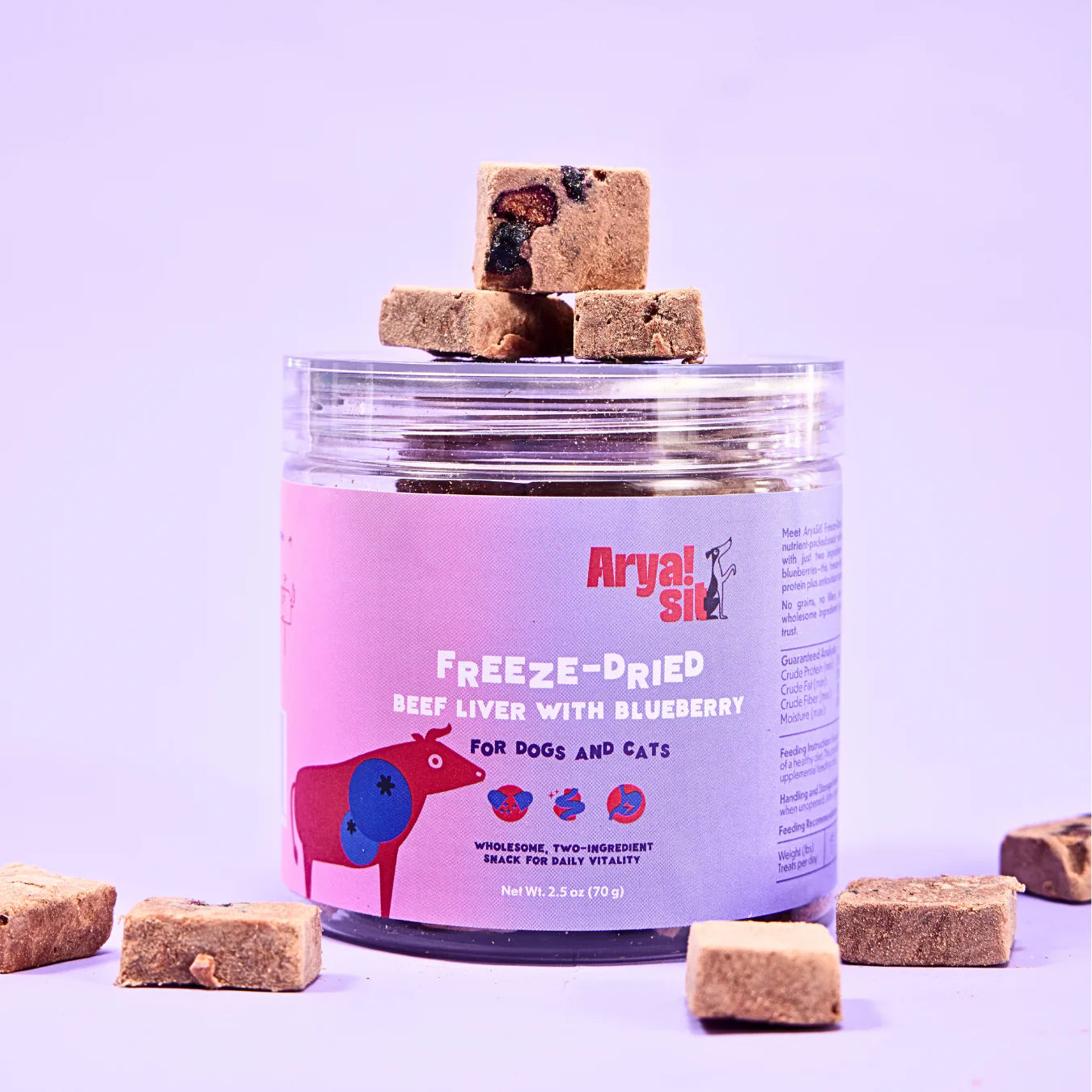 AryaSit🐱🐶Freeze Dried Beef Liver & Blueberry 2.5oz