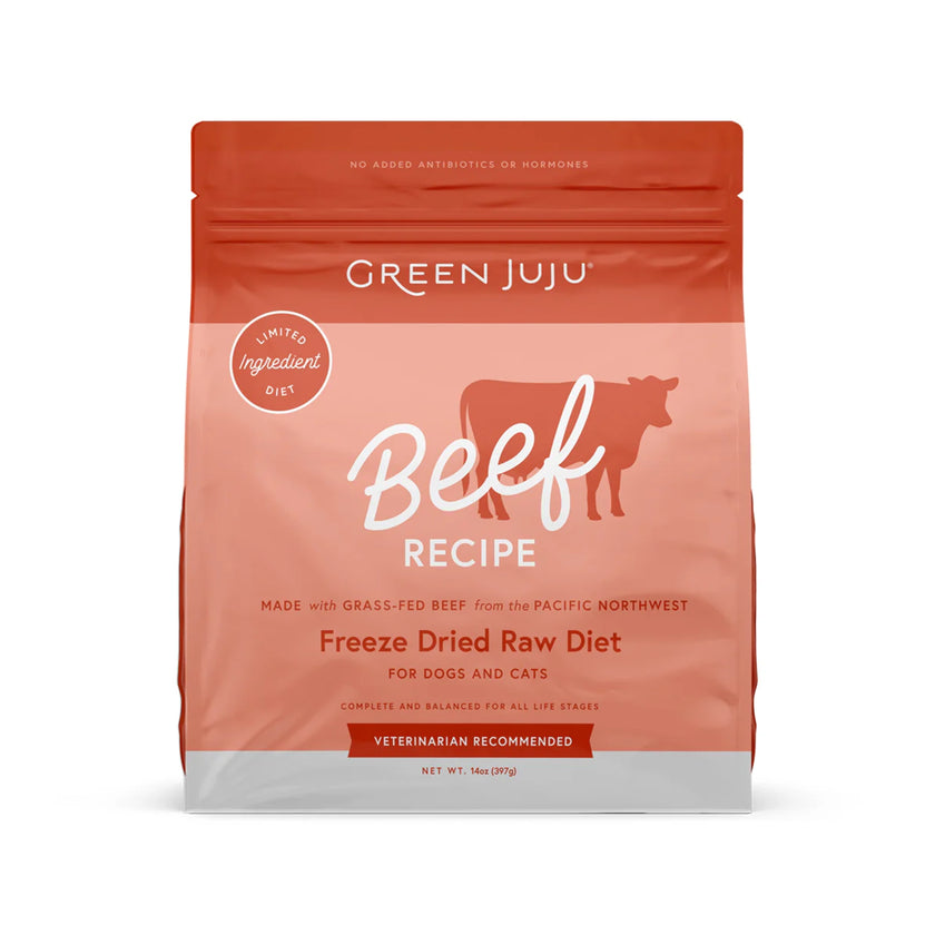 Green JuJu🐶Freeze Dried Raw Diet Beef Recipe 14oz