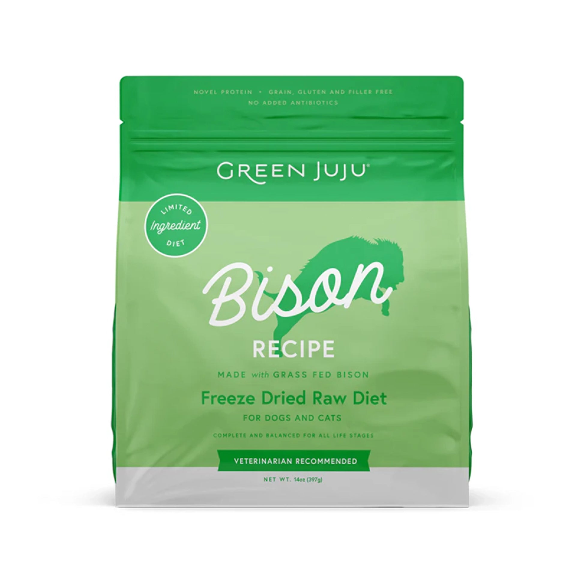 Green JuJu🐶Freeze Dried Raw Diet Bison Recipe 14oz
