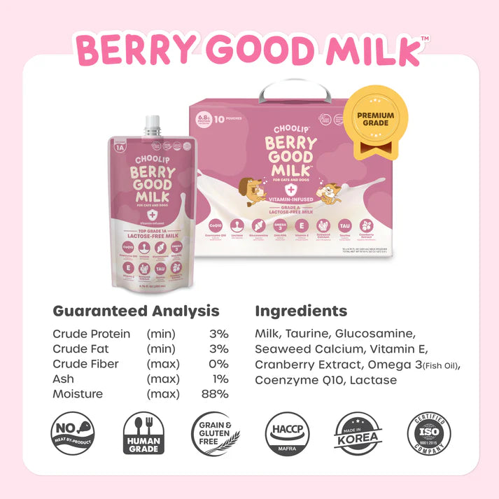 Choolip🐱🐶Berry Good Milk CoQ10 & Taurine 200ml