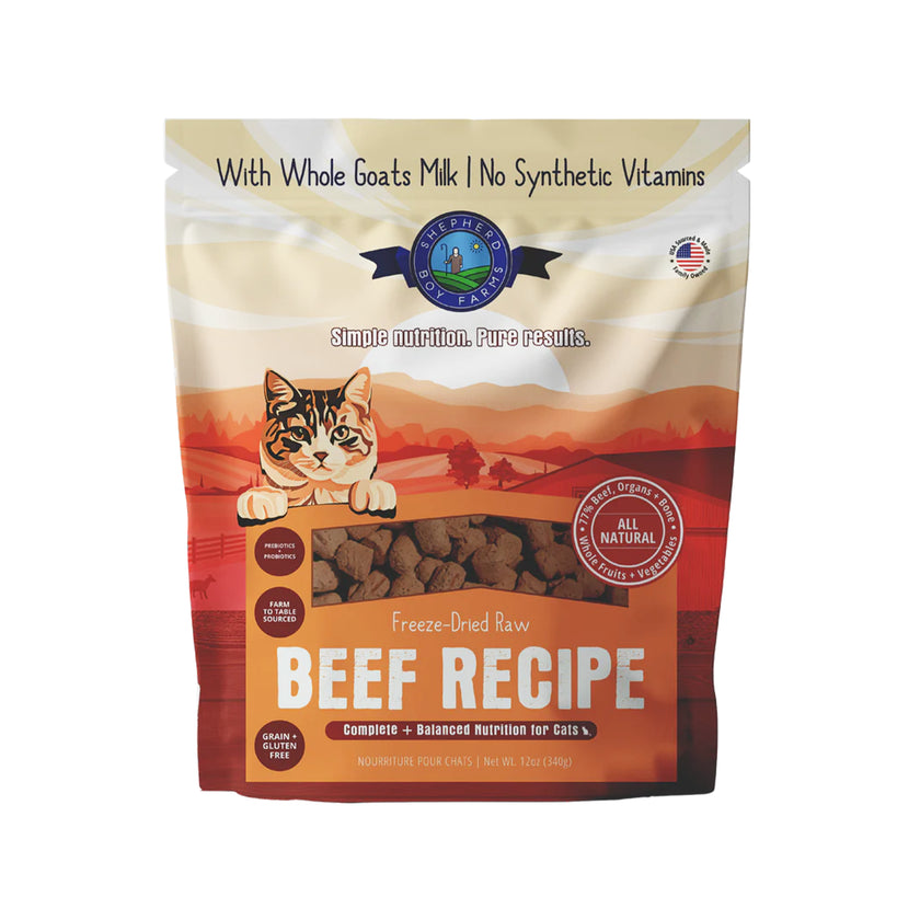 Shepherd Boy Farms🐱Freeze-Dried Raw Food - Beef Recipe 12oz