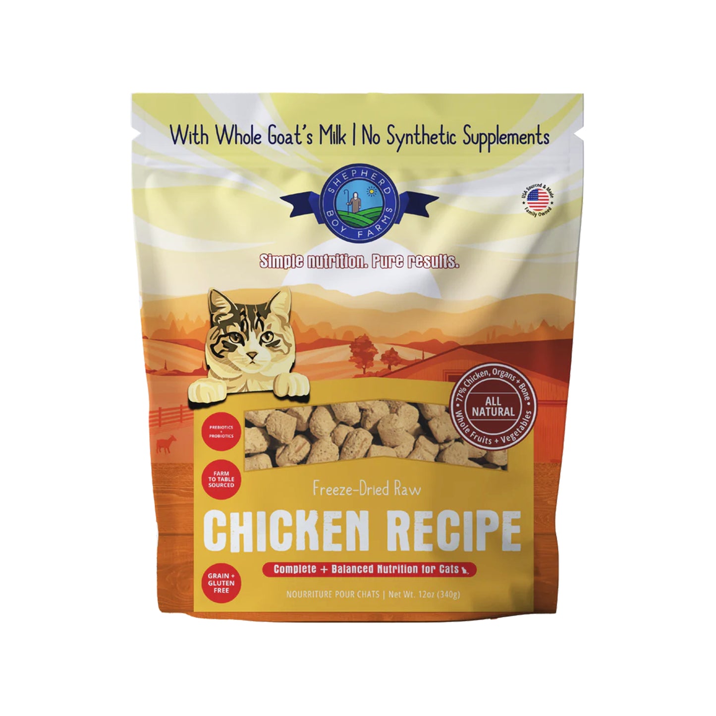 Shepherd Boy Farms🐱Freeze-Dried Raw Food - Chicken Recipe 12oz