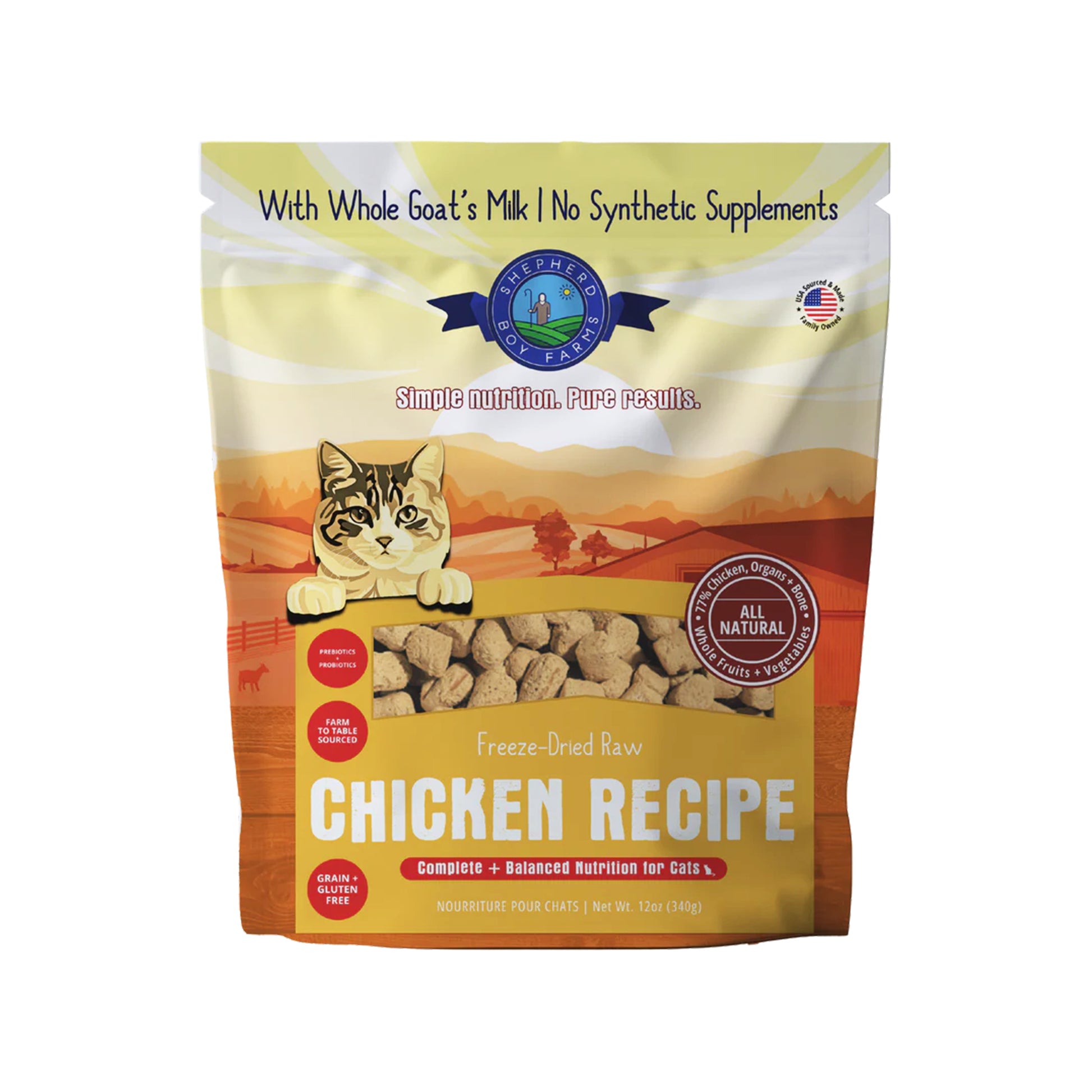 Shepherd Boy Farms🐱Freeze-Dried Raw Food - Chicken Recipe 12oz