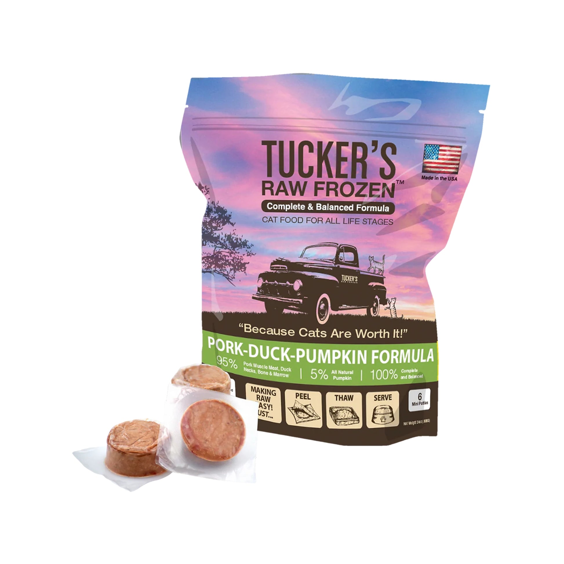 Tucker’s🐱Raw Frozen Meal Pork Duck & Pumpkin 24oz