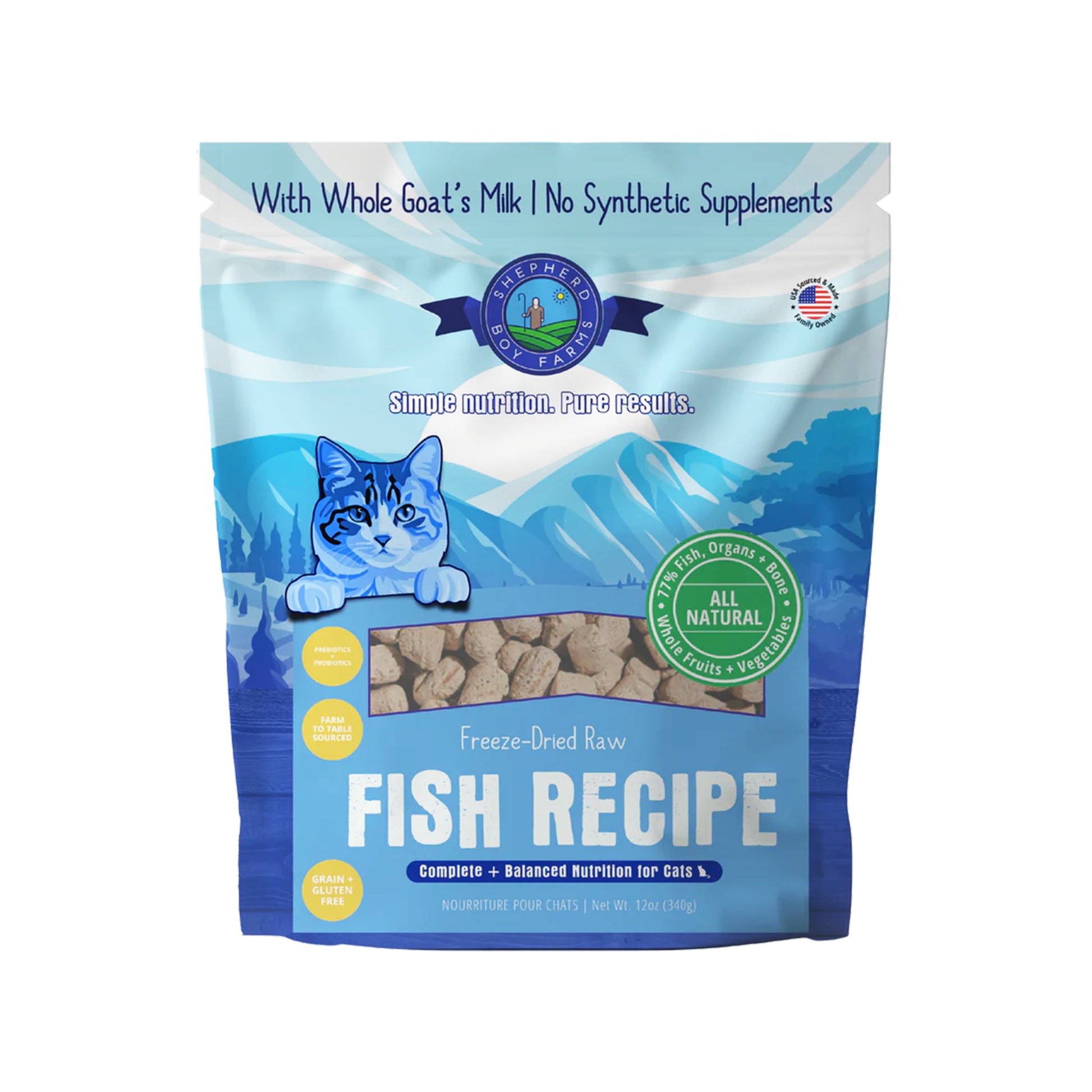 Shepherd Boy Farms🐱Freeze-Dried Raw Food - Fish Recipe 12oz