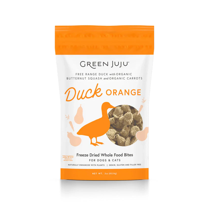 Green JuJu🐱🐶Duck Orange Freeze Dried Whole Food Bites