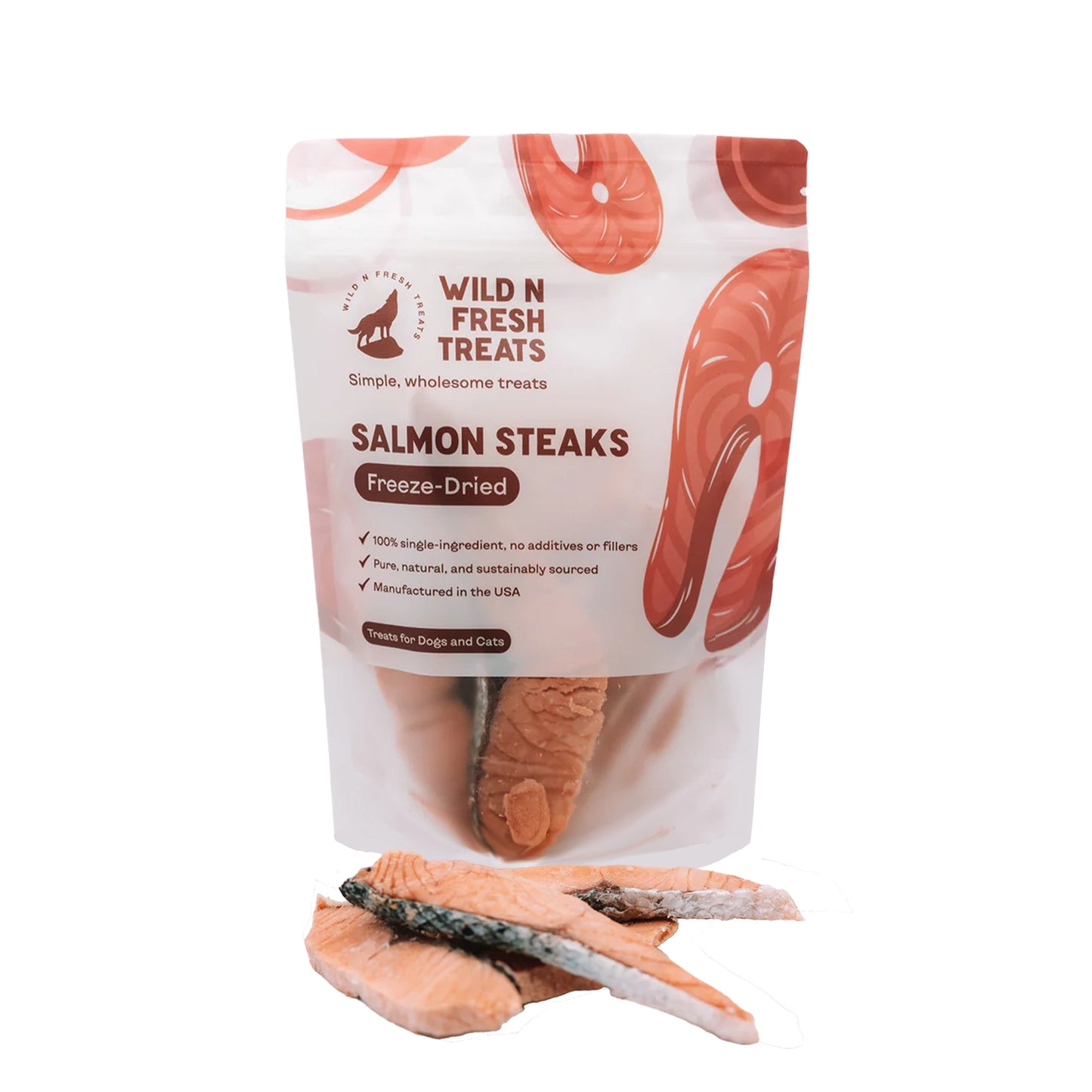 Wild n Fresh🐱🐶Freeze Dried Salmon Steaks 3oz