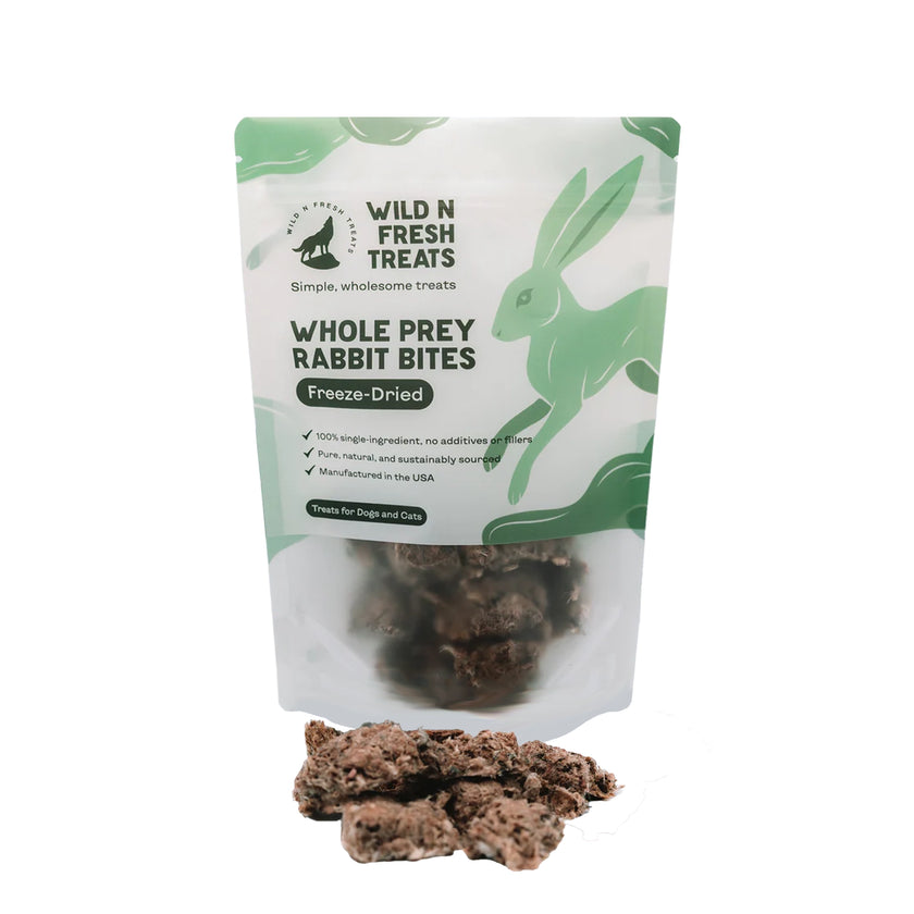 Wild n Fresh🐱🐶Freeze Dried Whole Prey Rabbit Bites 3oz