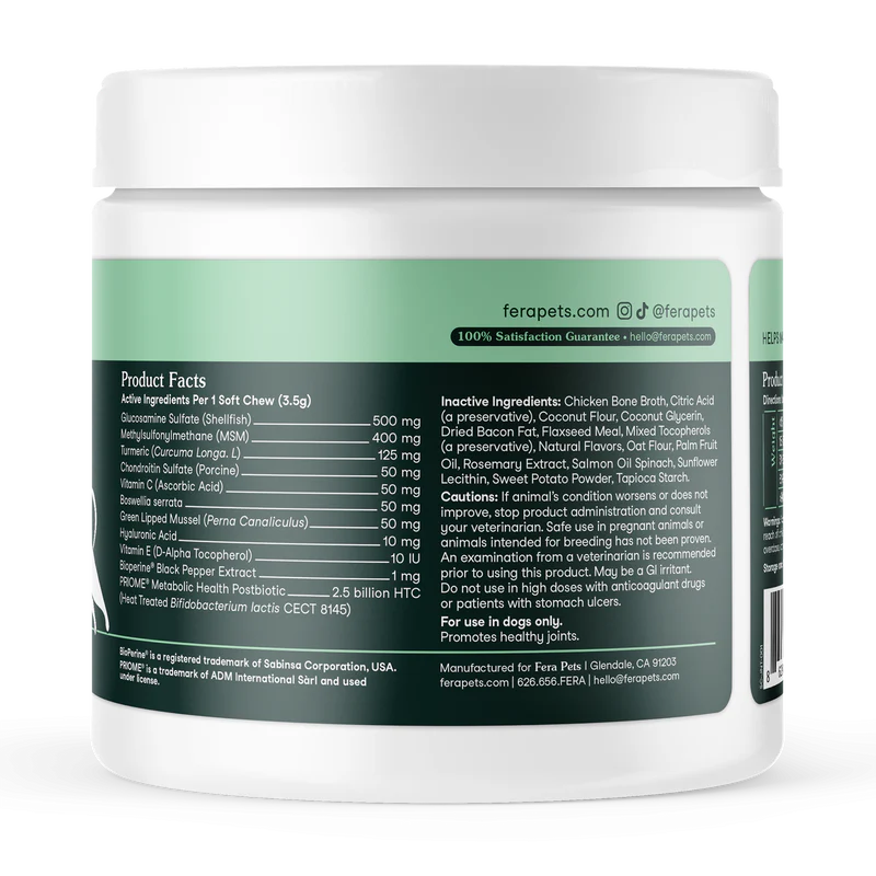 Fera Pets🐶Hip + Joint Support Soft Chews 11.1oz