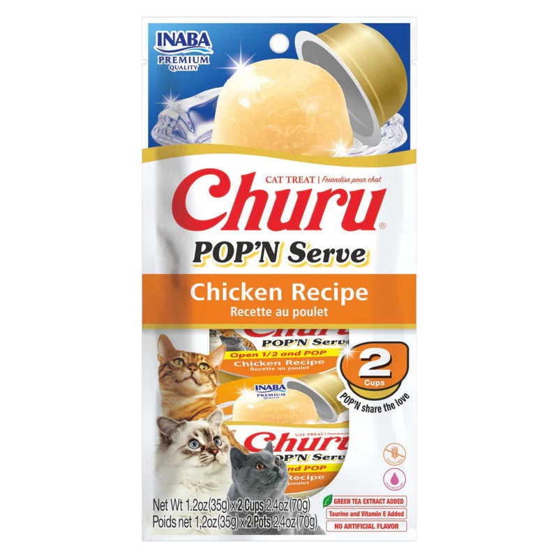 Inaba🐱Churu Pop'n Serve Grain-Free Lickable Pudding 1.2oz*2