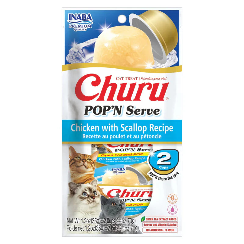 Inaba🐱Churu Pop'n Serve Grain-Free Lickable Pudding 1.2oz*2