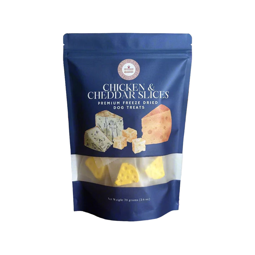 Paw Paw Patisserie🐶Freeze Dried Chicken & Cheddar Slices 20pc