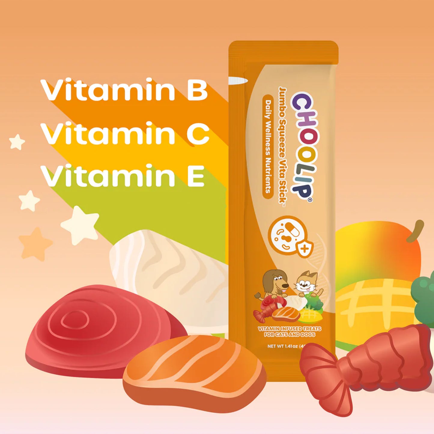 Choolip🐱🐶JUMBO Squeeze Vita Stick 20pc