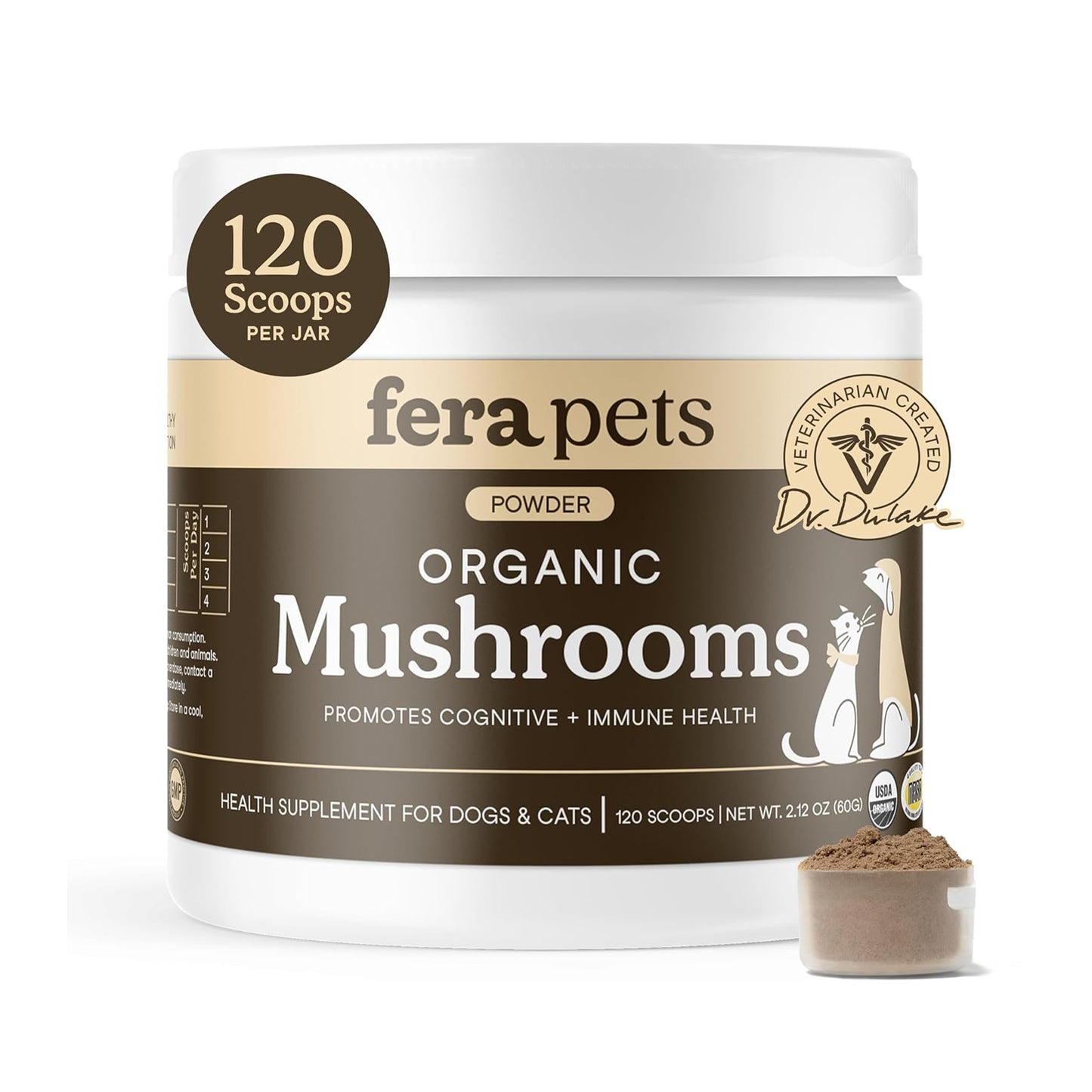 Fera Pets🐱🐶USDA Organic Mushroom Blend for Immune Support 60g