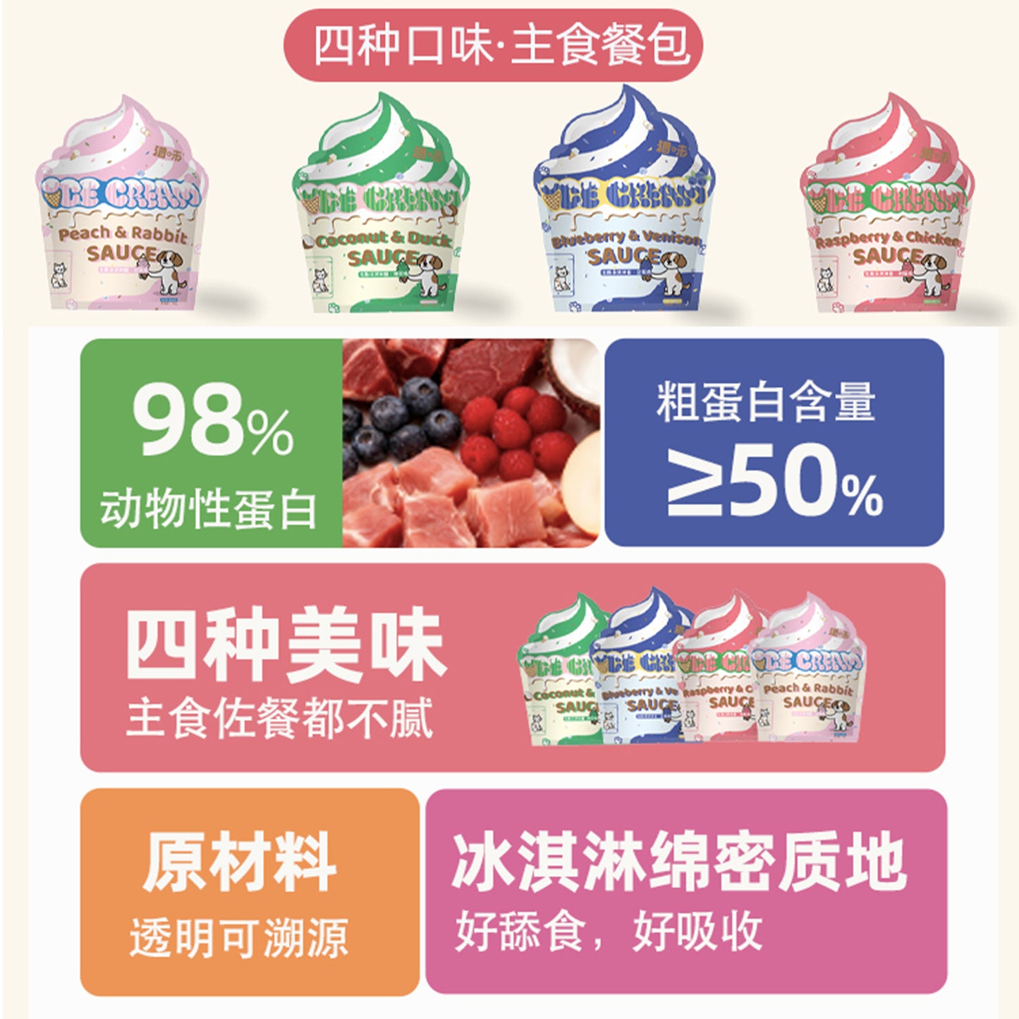 RawFlavr🐱🐶Raw Cheese Ice Cream Complete Wet Sauce 80g