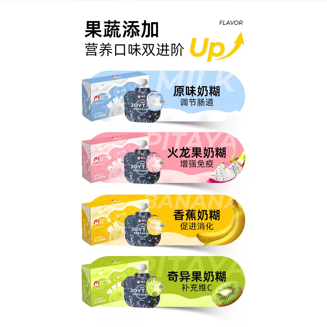 JoyTail🐱🐶Functional Milk & Fruit Puree Meal Pouch 60g