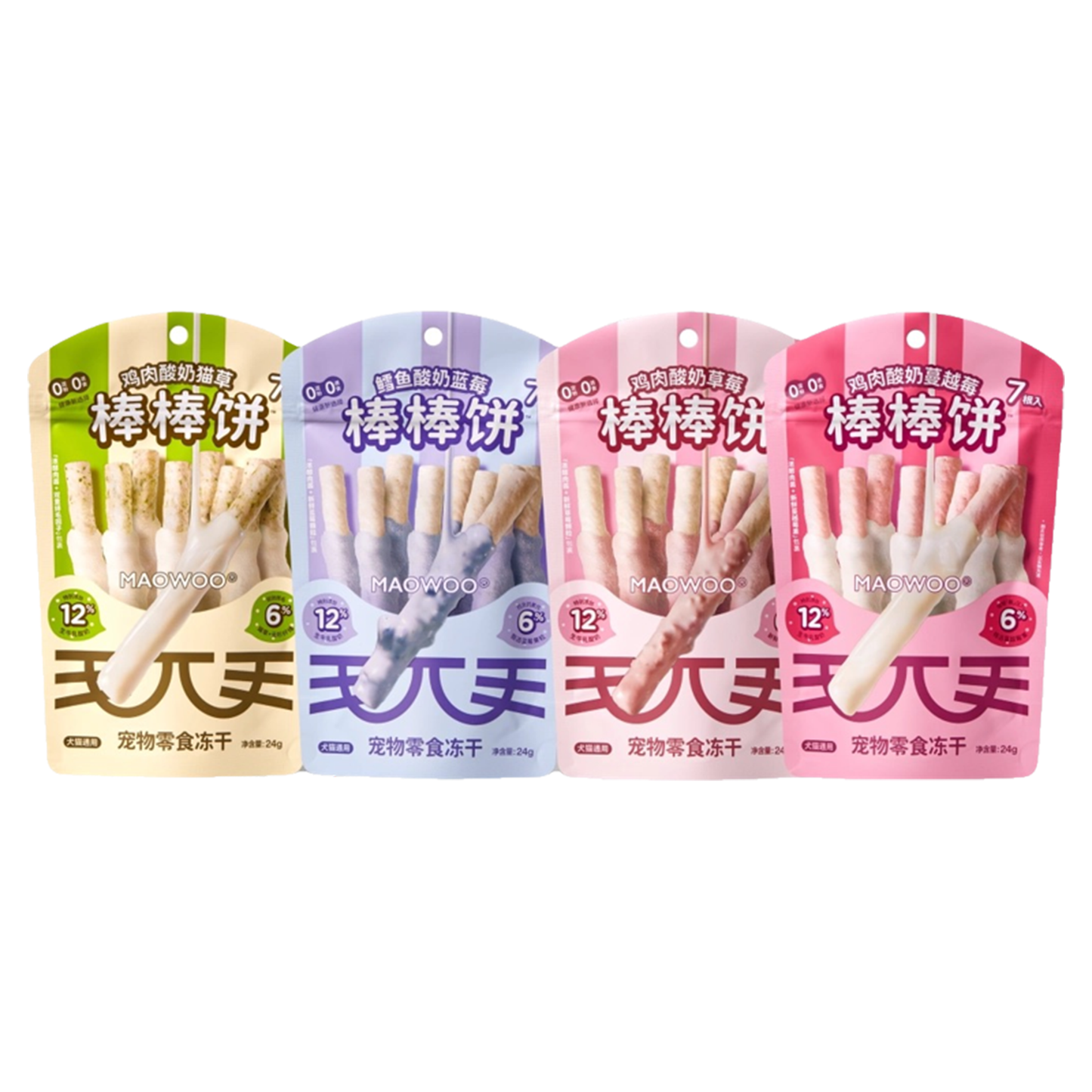 MAOWOO🐱🐶12% Yogurt & Fresh Fruit Freeze Dried Pocky Stick 24g