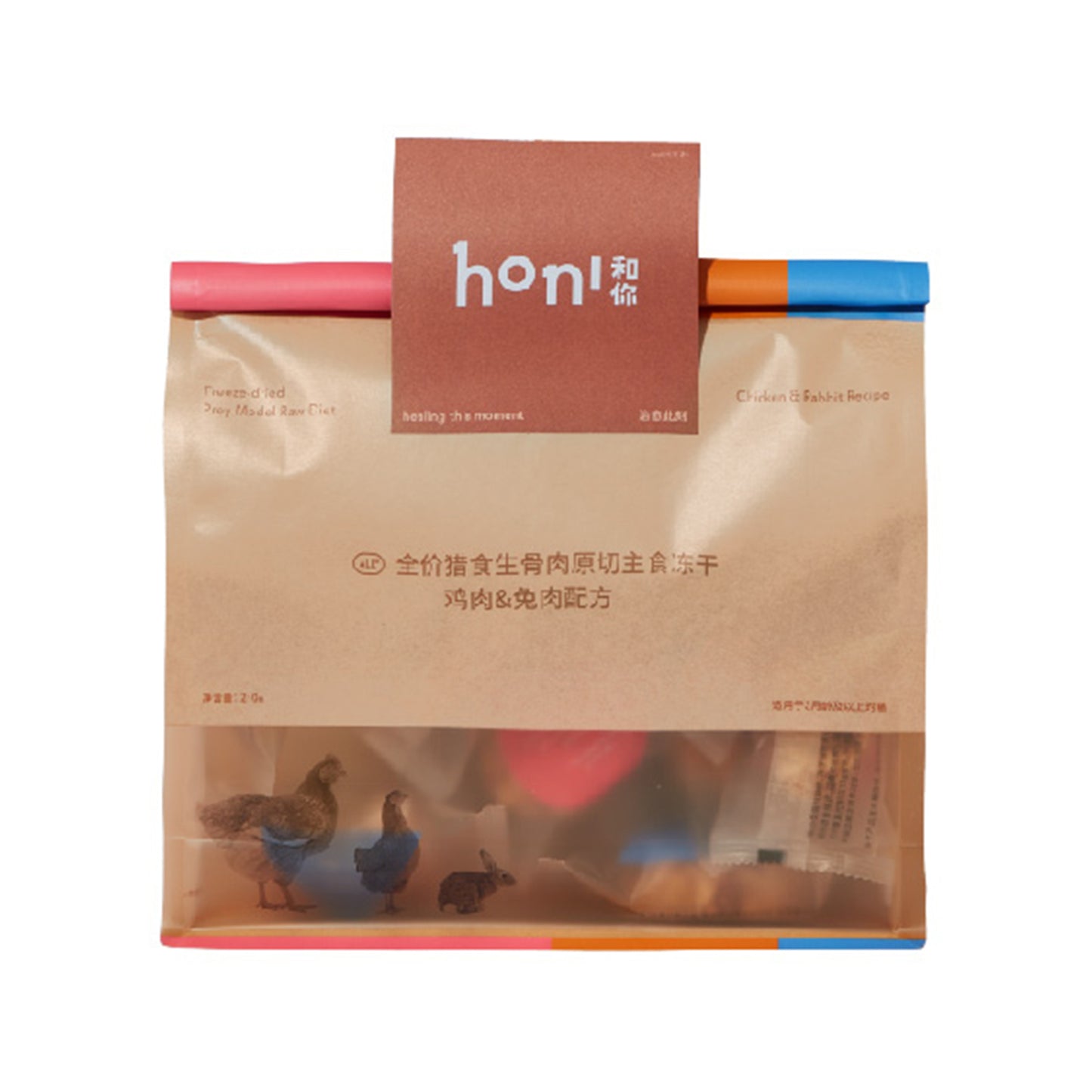HONI🐱Freeze Dried Raw Cut Prey Model Diet - Chicken & Rabbit 210g