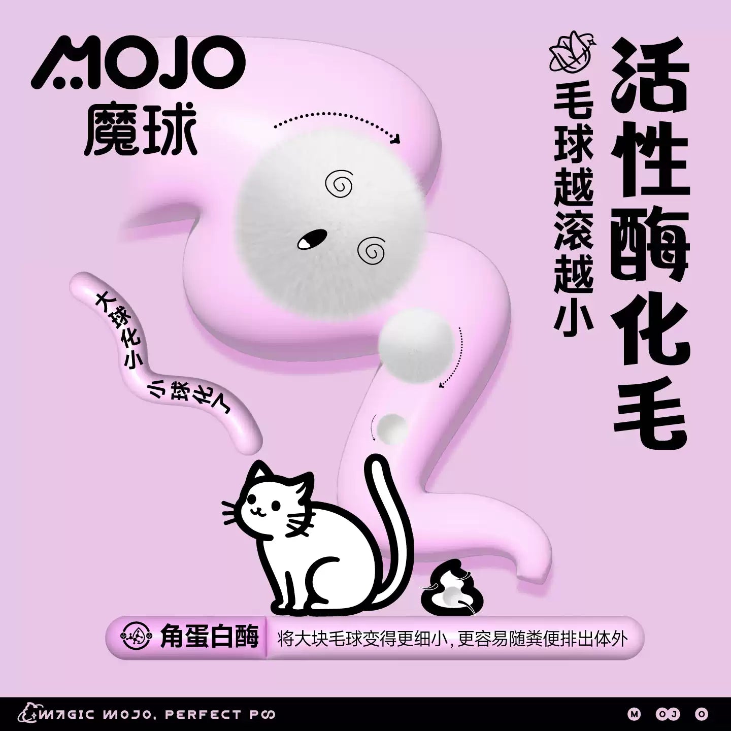 MOJO🐱🐶Freeze Dried Alfalfa Hairball Control Purple Flower Bites 50g