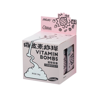 MOJO🐱🐶Freeze Dried Vitamin Bombs 6 Mixed Berries & Chicken 36g