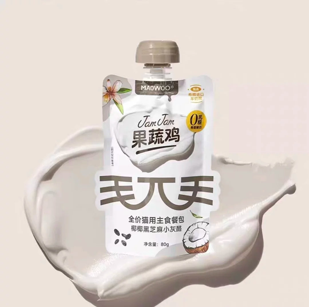 MAOWOO🐱Goat Cheese & Yogurt JamJam Superfood Chicken Complete Wet Pouch 80g