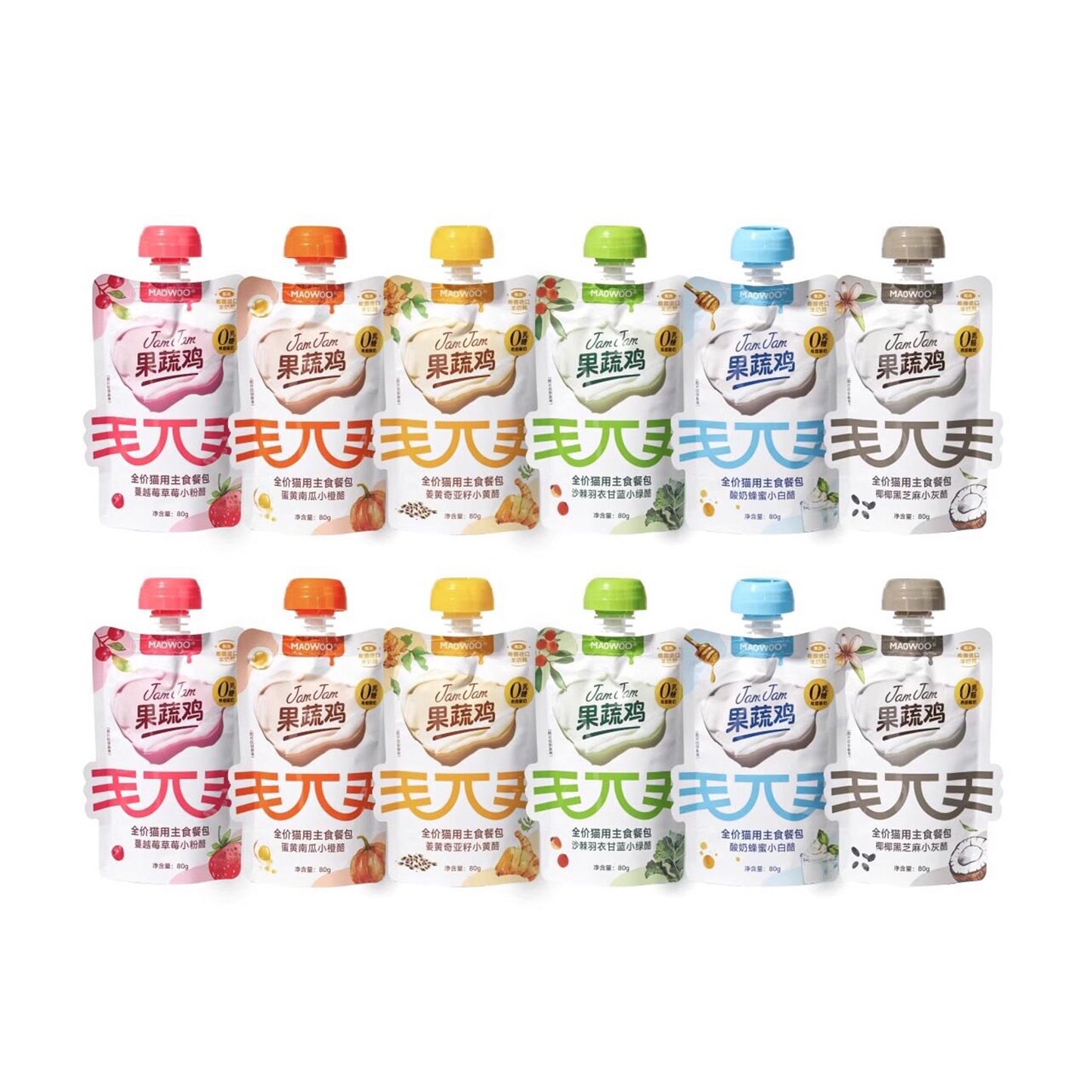 MAOWOO🐱Goat Cheese & Yogurt JamJam Superfood Chicken Complete Wet Pouch 80g