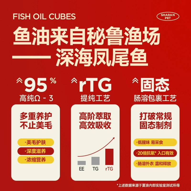 Sharan🐱Freeze Dried Mini Cubes - Skin&Coat Fish Oil 50g