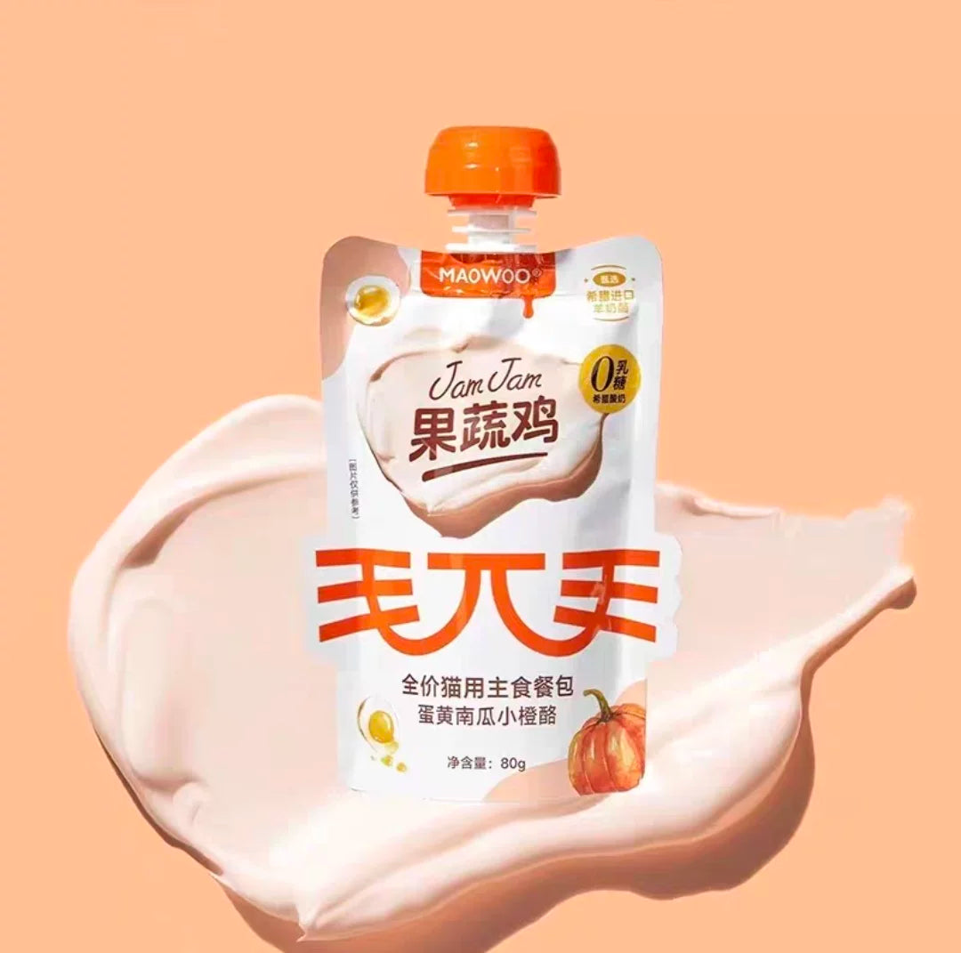 MAOWOO🐱Goat Cheese & Yogurt JamJam Superfood Chicken Complete Wet Pouch 80g