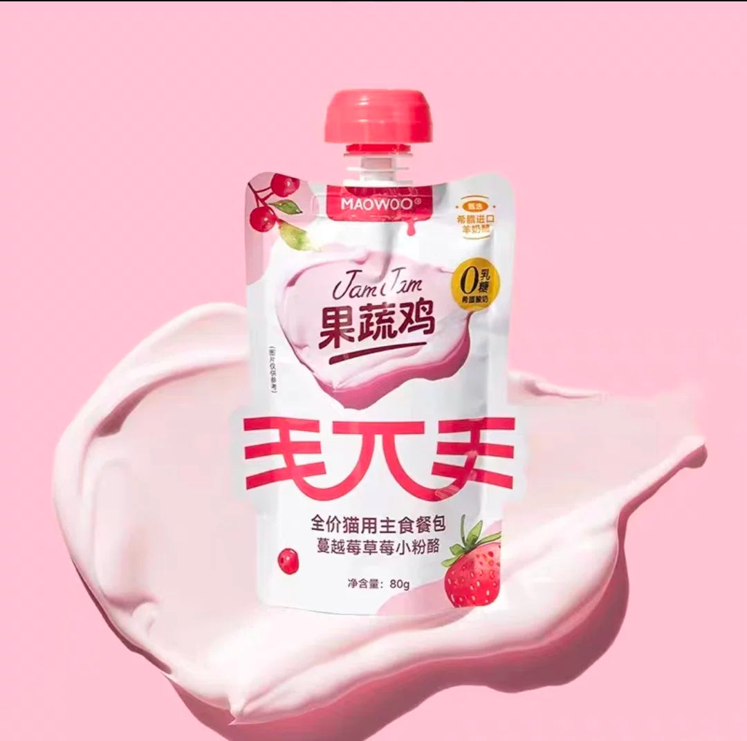 MAOWOO🐱Goat Cheese & Yogurt JamJam Superfood Chicken Complete Wet Pouch 80g
