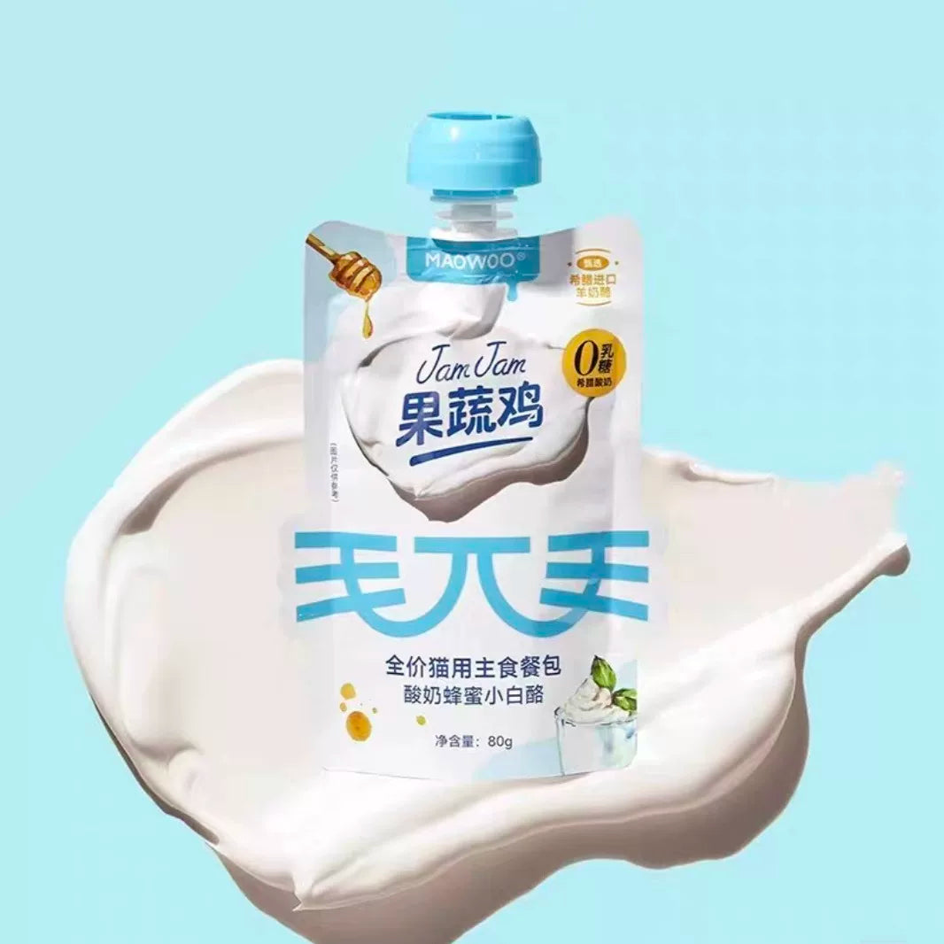 MAOWOO🐱Goat Cheese & Yogurt JamJam Superfood Chicken Complete Wet Pouch 80g