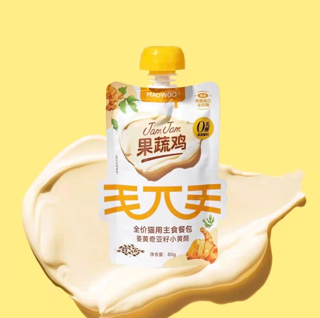 MAOWOO🐱Goat Cheese & Yogurt JamJam Superfood Chicken Complete Wet Pouch 80g