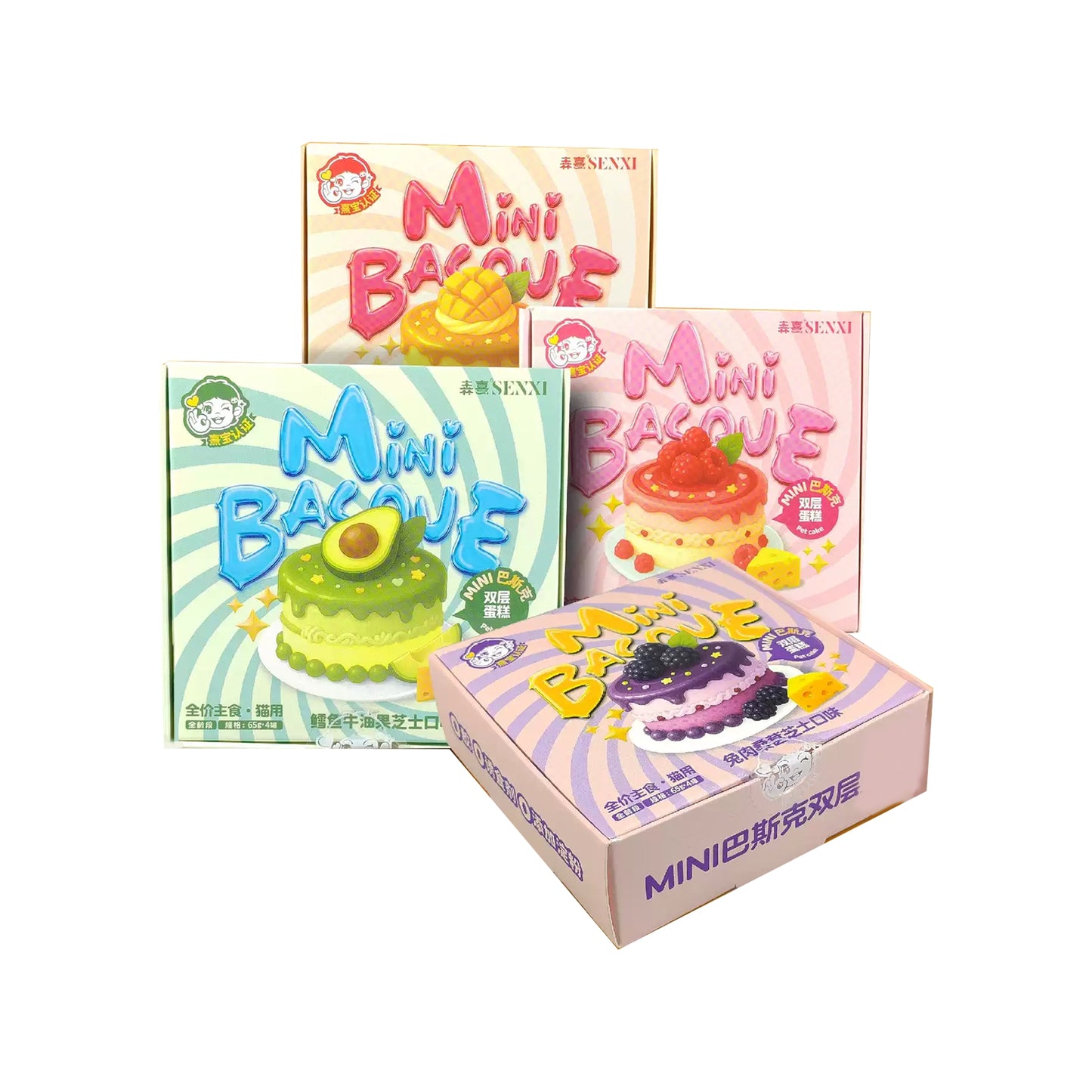 SENXI🐱Double Layer Basque Burnt Cheesecake Wet Food 65g*4