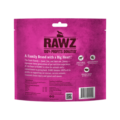 RAWZ🐱Freeze Dried Venison, Goat's Milk & Green Mussels Crunchy Treats 1oz