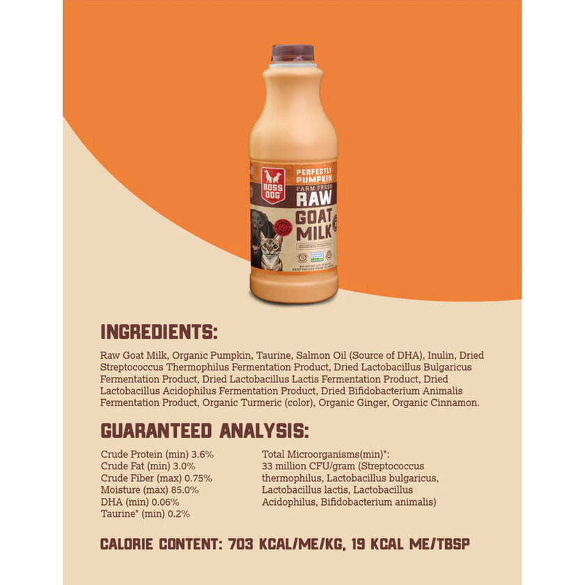 BossDog🐱🐶Frozen Raw Goat Milk With Probiotics 32oz