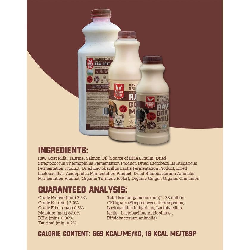 BossDog🐱🐶Frozen Raw Goat Milk With Probiotics 32oz