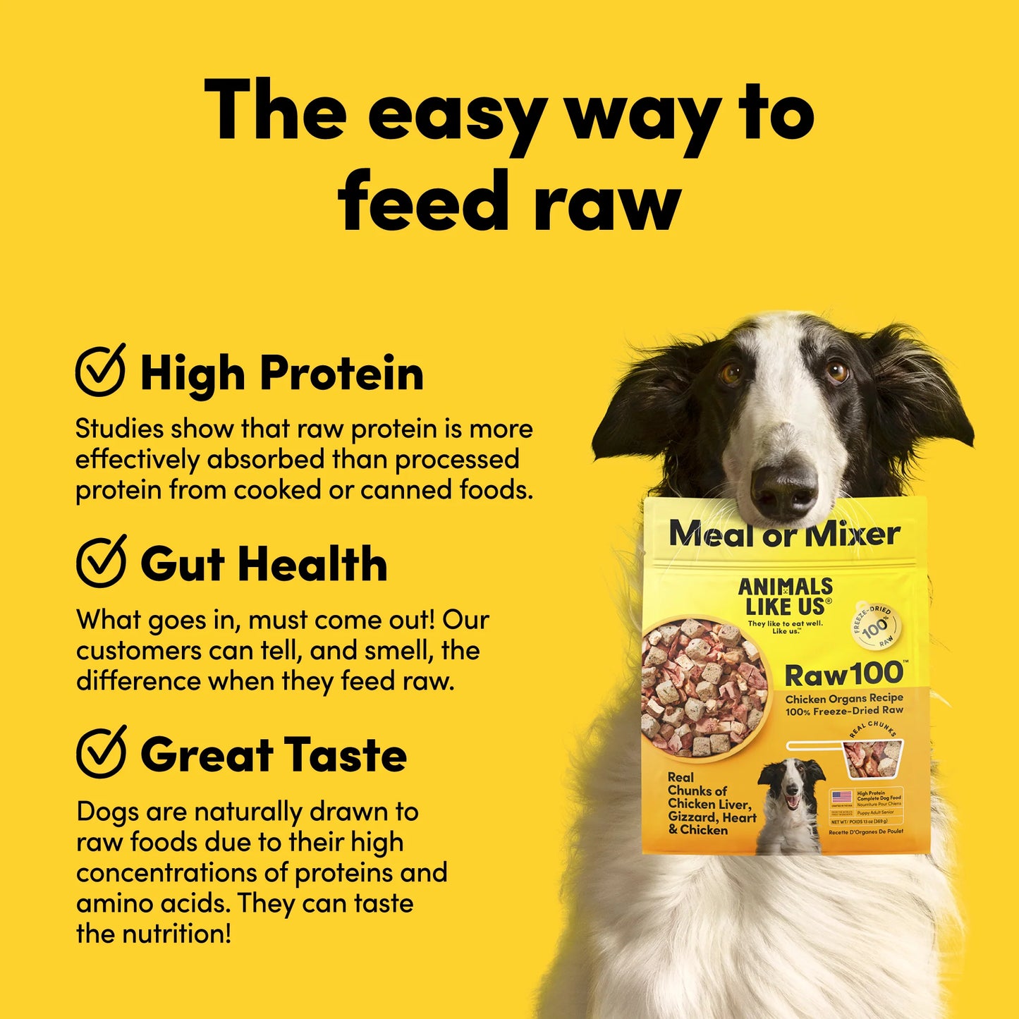 Animals Like Us🐶Freeze Dried Raw100 Chicken Organs Recipe Meal 13oz